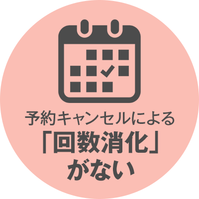 予約キャンセルによる「回数消化」がない